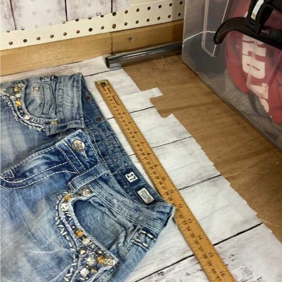 Whimsigoth heritage old money Miss Me Jeans 27 Distressed Medium Wash - Picture 5 of 7